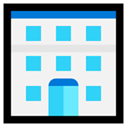 Emoji 🏢 Edificio su Microsoft Windows 10 May 2019 Update.