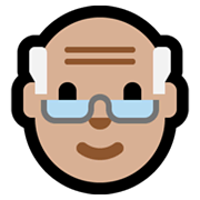 Emoji 👴🏼 Uomo Anziano: Carnagione Abbastanza Chiara su Microsoft Windows 10 May 2019 Update.