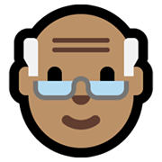 Emoji 👴🏽 Uomo Anziano: Carnagione Olivastra su Microsoft Windows 10 May 2019 Update.