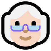 👵🏻 Emoji Anciana: Tono De Piel Claro en Microsoft Windows 10 May 2019 Update.