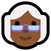 👵🏾 Emoji ältere Frau: mitteldunkle Hautfarbe Microsoft Windows 10 May 2019 Update.