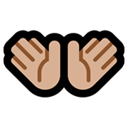 👐🏼 Emoji Mãos Abertas: Pele Morena Clara na Microsoft Windows 10 May 2019 Update.