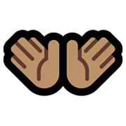 Emoji 👐🏽 Mani Aperte: Carnagione Olivastra su Microsoft Windows 10 May 2019 Update.