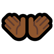 👐🏾 Emoji Mãos Abertas: Pele Morena Escura na Microsoft Windows 10 May 2019 Update.