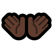 👐🏿 Emoji Mãos Abertas: Pele Escura na Microsoft Windows 10 May 2019 Update.