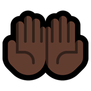 🤲🏿 Emoji Handflächen nach oben: dunkle Hautfarbe Microsoft Windows 10 May 2019 Update.
