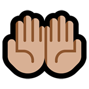 Emoji 🤲🏼 Mani Unite In Alto: Carnagione Abbastanza Chiara su Microsoft Windows 10 May 2019 Update.