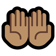 Emoji 🤲🏽 Mani Unite In Alto: Carnagione Olivastra su Microsoft Windows 10 May 2019 Update.