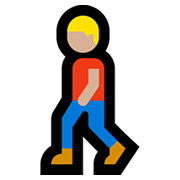 🚶🏼 Emoji Fußgänger(in): mittelhelle Hautfarbe Microsoft Windows 10 May 2019 Update.