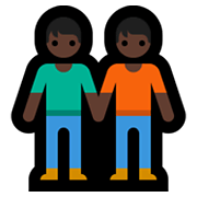 🧑🏿‍🤝‍🧑🏿 Emoji sich an den Händen haltende Personen: dunkle Hautfarbe Microsoft Windows 10 May 2019 Update.