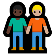 🧑🏿‍🤝‍🧑🏼 Emoji Dos Personas Dándose La Mano: Tono De Piel Oscuro Y Tono De Piel Claro Medio en Microsoft Windows 10 May 2019 Update.