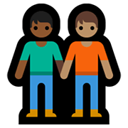 🧑🏾‍🤝‍🧑🏽 Emoji sich an den Händen haltende Personen: mitteldunkle Hautfarbe, mittlere Hautfarbe Microsoft Windows 10 May 2019 Update.