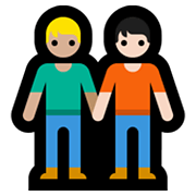 🧑🏼‍🤝‍🧑🏻 Emoji Dos Personas Dándose La Mano: Tono De Piel Claro Medio Y Tono De Piel Claro en Microsoft Windows 10 May 2019 Update.