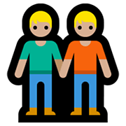 🧑🏼‍🤝‍🧑🏼 Emoji sich an den Händen haltende Personen: mittelhelle Hautfarbe Microsoft Windows 10 May 2019 Update.