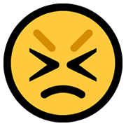 Emoji 😣 Faccina Perseverante su Microsoft Windows 10 May 2019 Update.