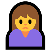 Emoji 🙍 Persona Corrucciata su Microsoft Windows 10 May 2019 Update.