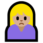 🙍🏼 Emoji Persona Frunciendo El Ceño: Tono De Piel Claro Medio en Microsoft Windows 10 May 2019 Update.