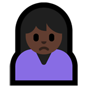 🙍🏿 Emoji missmutige Person: dunkle Hautfarbe Microsoft Windows 10 May 2019 Update.