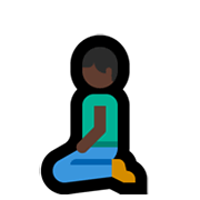 Emoji 🧎🏿 Persona Inginocchiata: Carnagione Scura su Microsoft Windows 10 May 2019 Update.