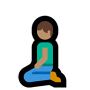 Emoji 🧎🏽 Persona Inginocchiata: Carnagione Olivastra su Microsoft Windows 10 May 2019 Update.