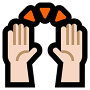 🙌🏻 Emoji zwei erhobene Handflächen: helle Hautfarbe Microsoft Windows 10 May 2019 Update.