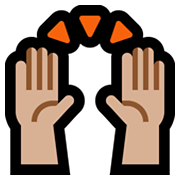 🙌🏼 Emoji Mãos Para Cima: Pele Morena Clara na Microsoft Windows 10 May 2019 Update.
