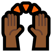 🙌🏾 Emoji zwei erhobene Handflächen: mitteldunkle Hautfarbe Microsoft Windows 10 May 2019 Update.