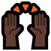 🙌🏿 Emoji zwei erhobene Handflächen: dunkle Hautfarbe Microsoft Windows 10 May 2019 Update.