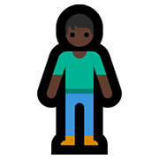 🧍🏿 Emoji Persona De Pie: Tono De Piel Oscuro en Microsoft Windows 10 May 2019 Update.