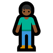 🧍🏾 Emoji stehende Person: mitteldunkle Hautfarbe Microsoft Windows 10 May 2019 Update.