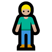 🧍🏼 Emoji Persona De Pie: Tono De Piel Claro Medio en Microsoft Windows 10 May 2019 Update.
