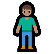Emoji 🧍🏽 Persona In Piedi: Carnagione Olivastra su Microsoft Windows 10 May 2019 Update.