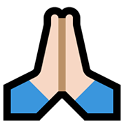 🙏🏻 Emoji Manos En Oración: Tono De Piel Claro en Microsoft Windows 10 May 2019 Update.