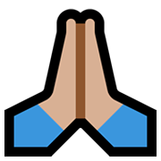 🙏🏼 Emoji betende Hände: mittelhelle Hautfarbe Microsoft Windows 10 May 2019 Update.