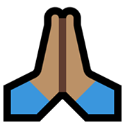 Emoji 🙏🏽 Mani Giunte: Carnagione Olivastra su Microsoft Windows 10 May 2019 Update.