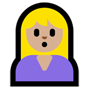 🙎🏼 Emoji schmollende Person: mittelhelle Hautfarbe Microsoft Windows 10 May 2019 Update.