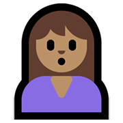 Emoji 🙎🏽 Persona Imbronciata: Carnagione Olivastra su Microsoft Windows 10 May 2019 Update.