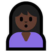 🙎🏿 Emoji schmollende Person: dunkle Hautfarbe Microsoft Windows 10 May 2019 Update.