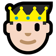 🤴🏻 Emoji Príncipe: Tono De Piel Claro en Microsoft Windows 10 May 2019 Update.