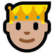 Emoji 🤴🏼 Principe: Carnagione Abbastanza Chiara su Microsoft Windows 10 May 2019 Update.
