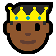 🤴🏾 Emoji Prinz: mitteldunkle Hautfarbe Microsoft Windows 10 May 2019 Update.