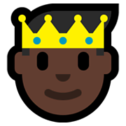 🤴🏿 Emoji Príncipe: Tono De Piel Oscuro en Microsoft Windows 10 May 2019 Update.