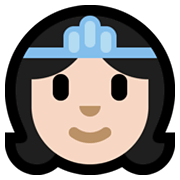 Emoji 👸🏻 Principessa: Carnagione Chiara su Microsoft Windows 10 May 2019 Update.