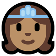 Emoji 👸🏽 Principessa: Carnagione Olivastra su Microsoft Windows 10 May 2019 Update.