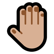 🤚🏼 Emoji erhobene Hand von hinten: mittelhelle Hautfarbe Microsoft Windows 10 May 2019 Update.