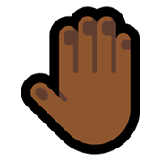 🤚🏾 Emoji erhobene Hand von hinten: mitteldunkle Hautfarbe Microsoft Windows 10 May 2019 Update.