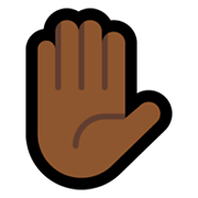 ✋🏾 Emoji Mão Levantada: Pele Morena Escura na Microsoft Windows 10 May 2019 Update.