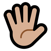 🖐🏼 Emoji Mão Aberta Com Os Dedos Separados: Pele Morena Clara na Microsoft Windows 10 May 2019 Update.