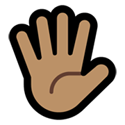 🖐🏽 Emoji Hand mit gespreizten Fingern: mittlere Hautfarbe Microsoft Windows 10 May 2019 Update.