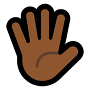 🖐🏾 Emoji Hand mit gespreizten Fingern: mitteldunkle Hautfarbe Microsoft Windows 10 May 2019 Update.